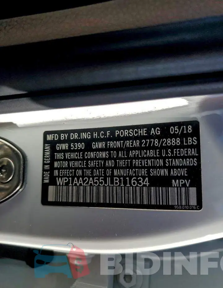 WP1AA2A55JLB11634 Photo# 13