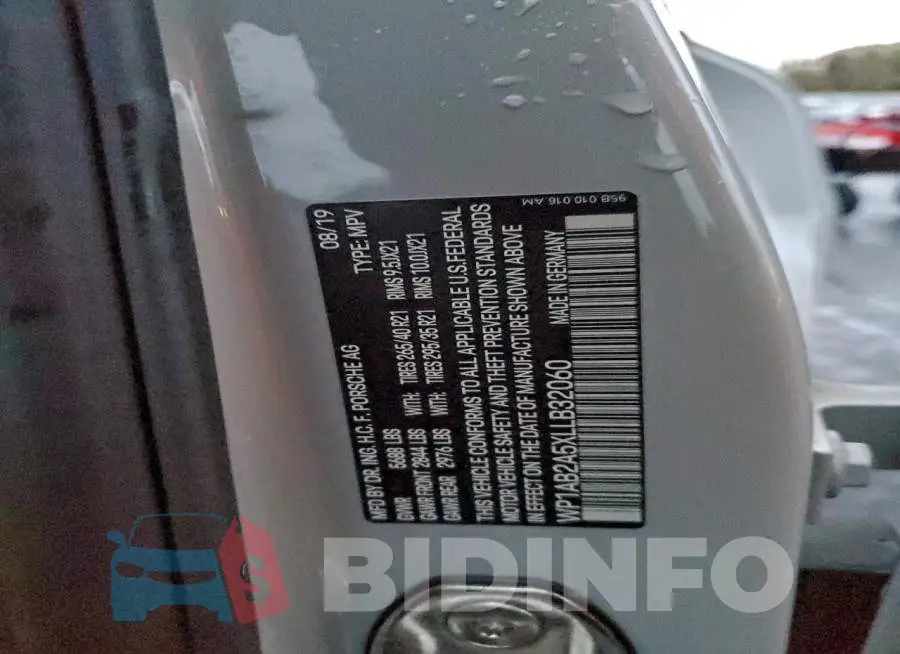 WP1AB2A5XLLB32060 Photo# 12