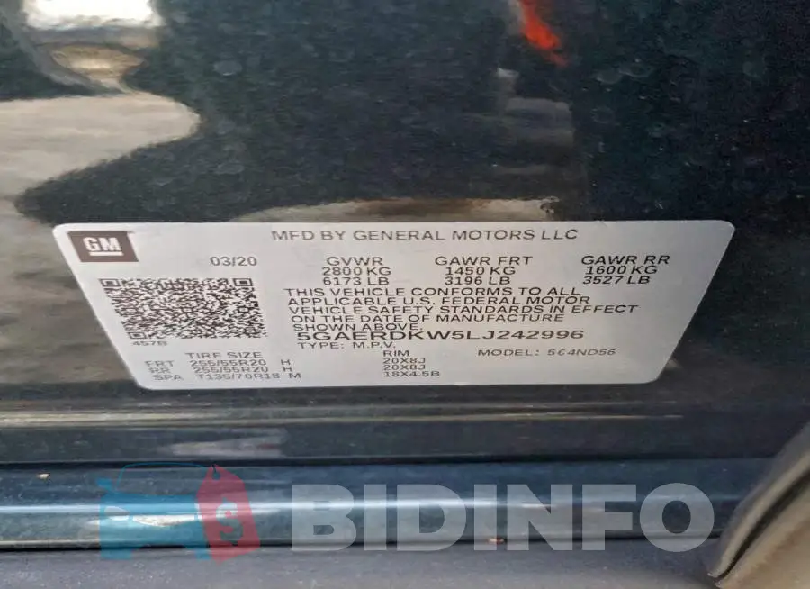 5GAERDKW5LJ242996 Photo# 13