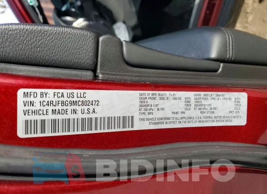 1C4RJFBG9MC802472 Photo# 13