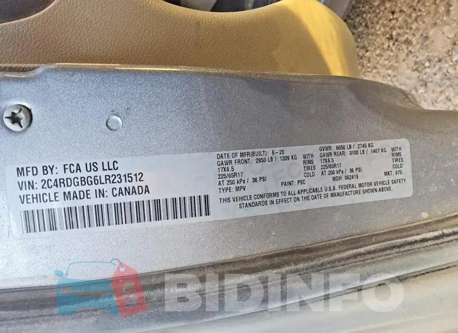 2C4RDGBG6LR231512 Photo# 13
