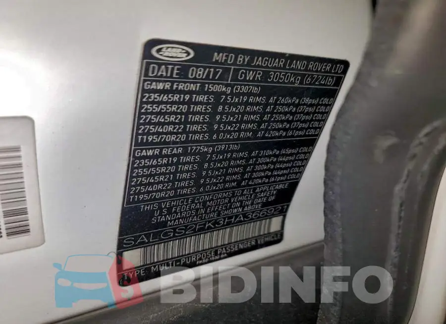 SALGS2FK3HA366921 Photo# 12