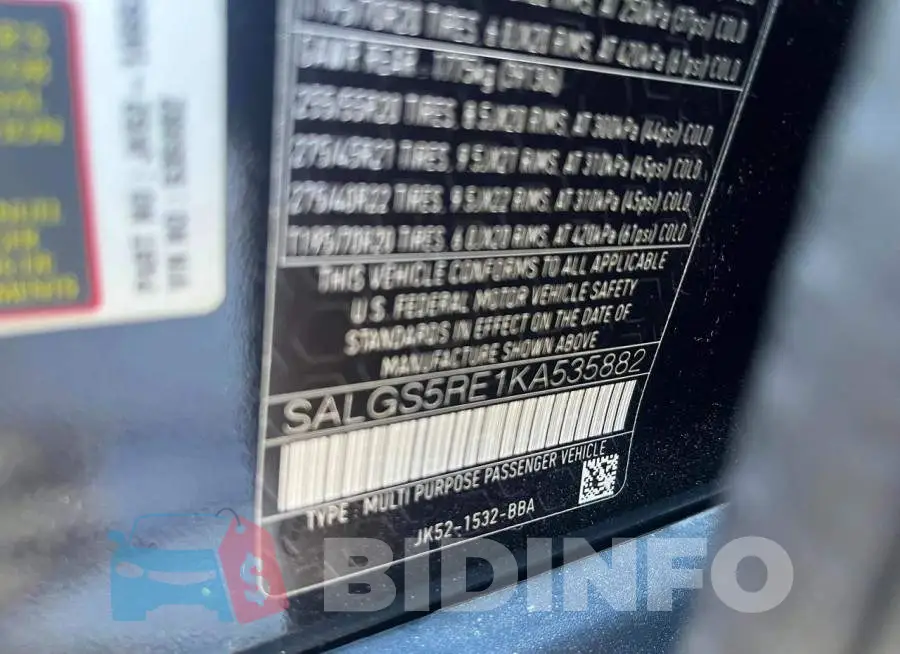 SALGS5RE1KA535882 Photo# 10