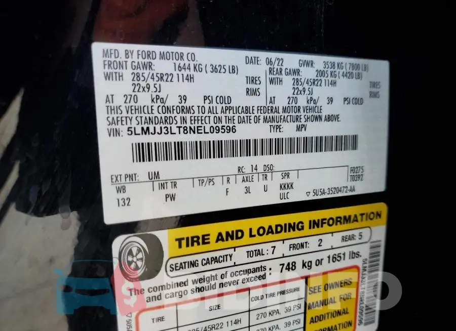 5LMJJ3LT8NEL09596 Photo# 13