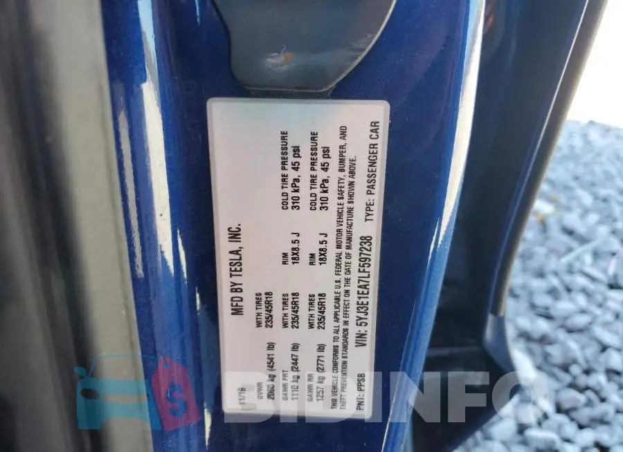 5YJ3E1EA7LF597238 Photo# 13