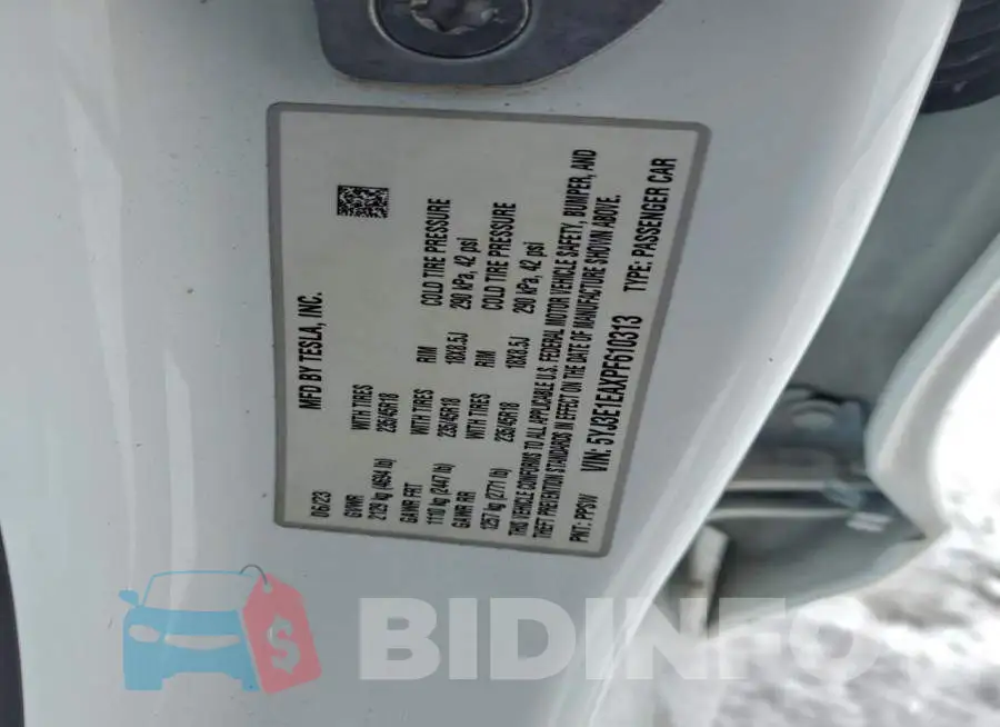 5YJ3E1EAXPF610313 Photo# 12