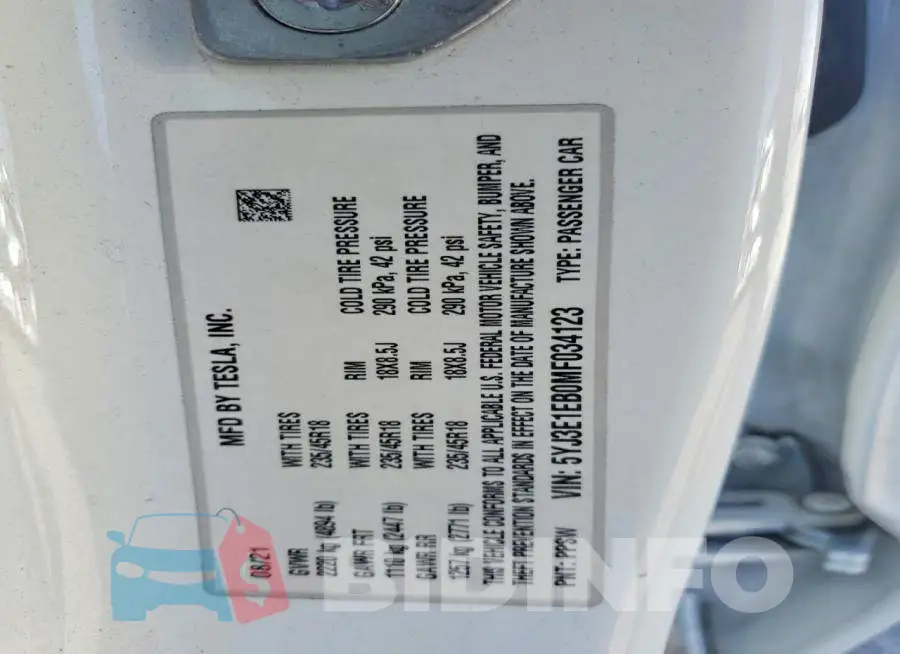 5YJ3E1EB0MF034123 Photo# 12