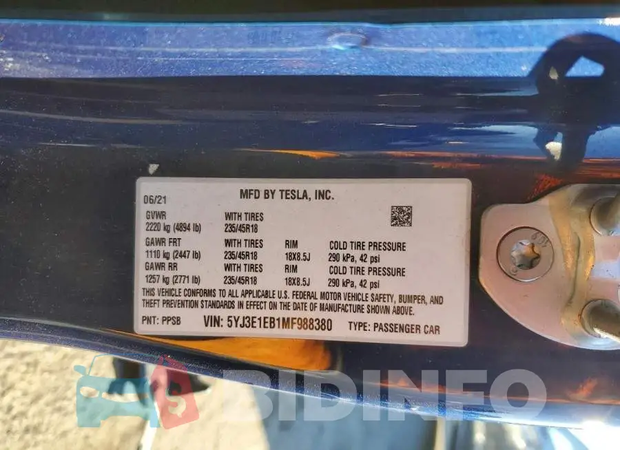 5YJ3E1EB1MF988380 Photo# 13