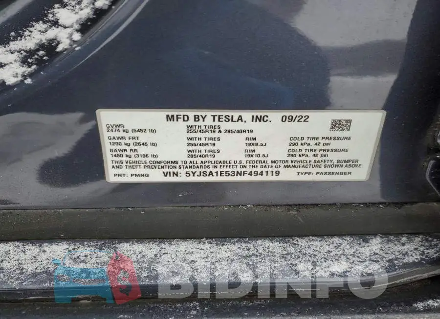 5YJSA1E53NF494119 Photo# 12