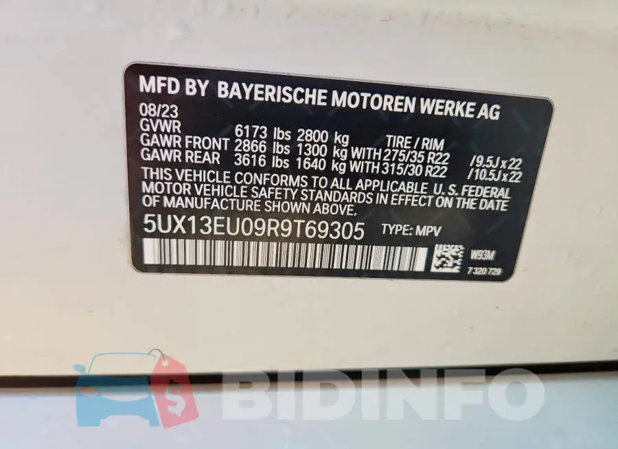 5UX13EU09R9T69305 Photo# 14