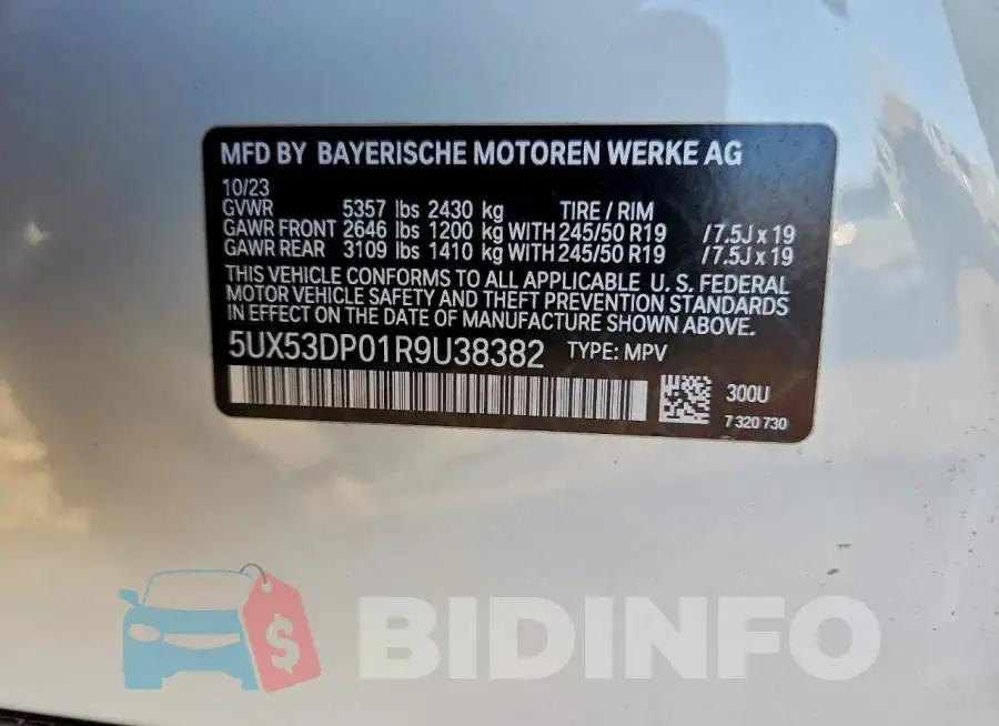 5UX53DP01R9U38382 Photo# 12