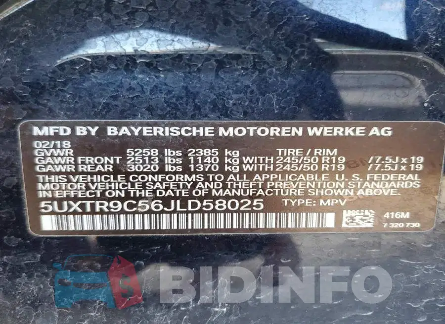 5UXTR9C56JLD58025 Photo# 13