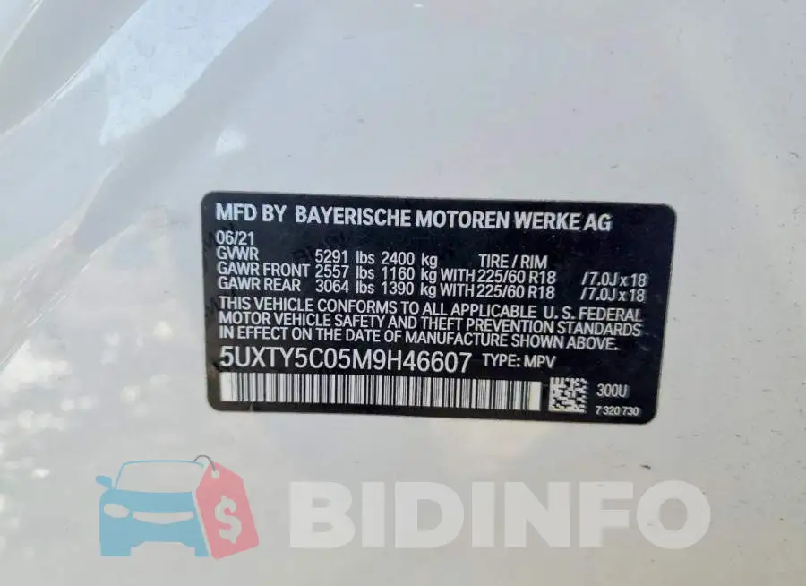 5UXTY5C05M9H46607 Photo# 12