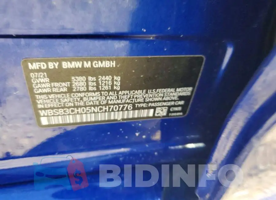 WBS83CH05NCH70776 Photo# 12