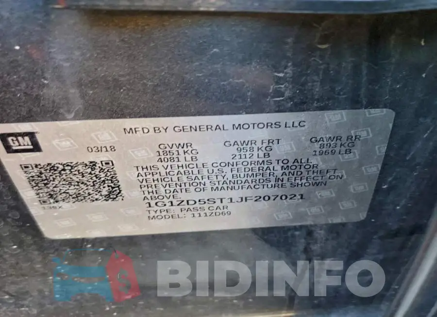 1G1ZD5ST1JF207021 Photo# 12