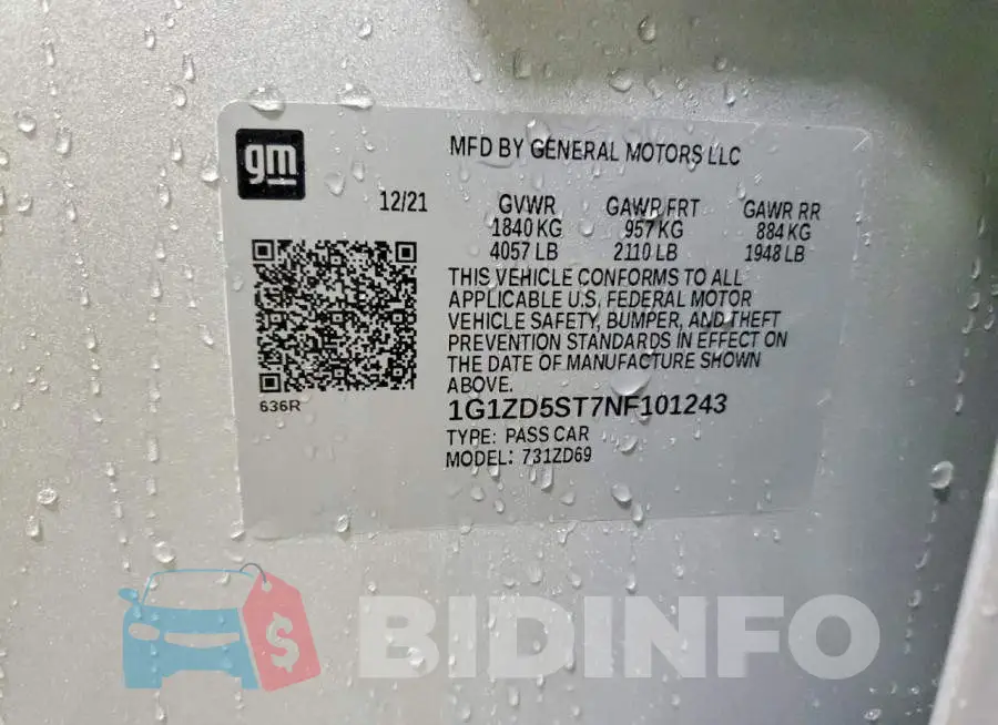 1G1ZD5ST7NF101243 Photo# 11