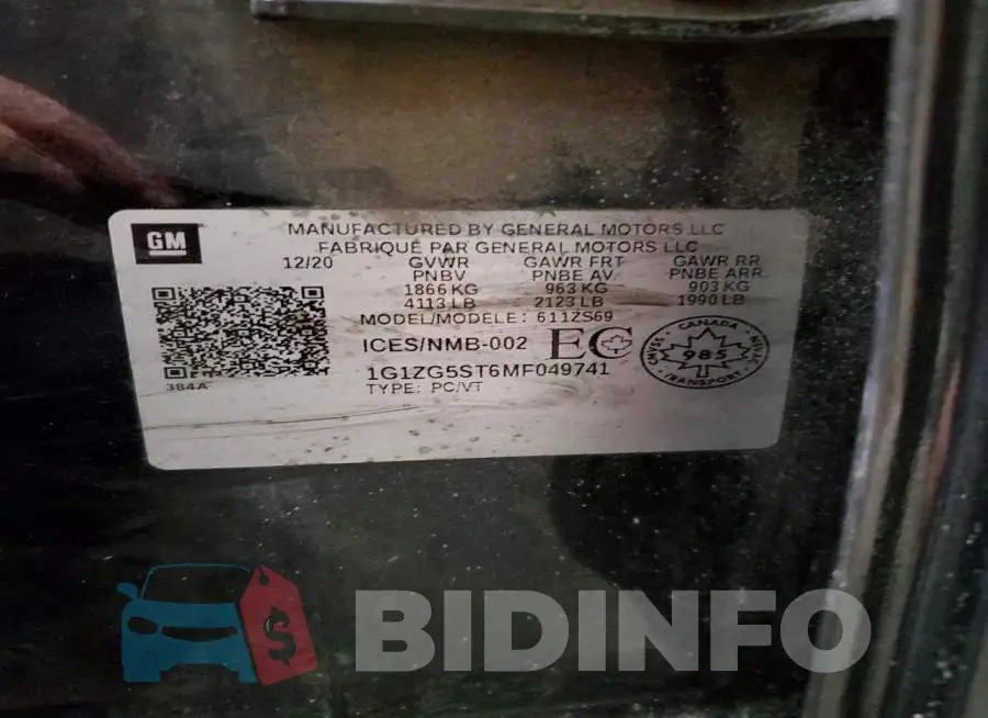 1G1ZG5ST6MF049741 Photo# 13