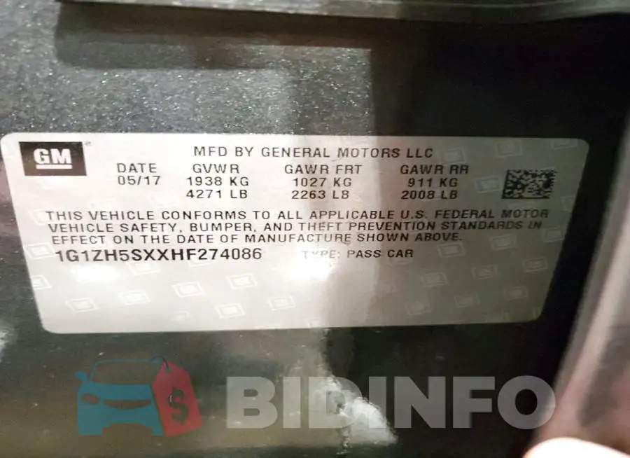 1G1ZH5SXXHF274086 Photo# 12