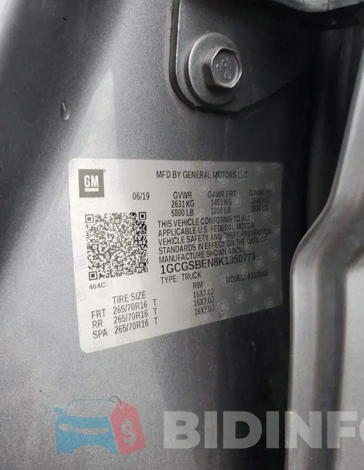 1GCGSBEN8K1350773 Photo# 12
