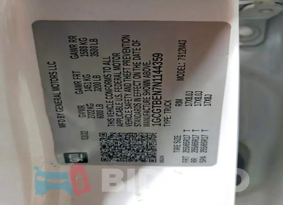 1GCGTBEN7N1144359 Photo# 12