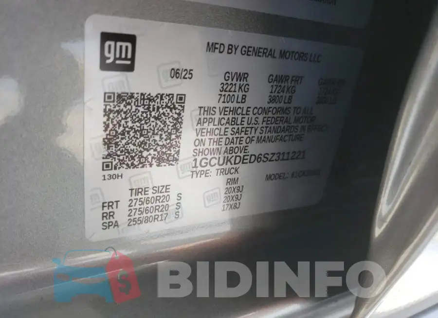 1GCUKDED6SZ311221 Photo# 12