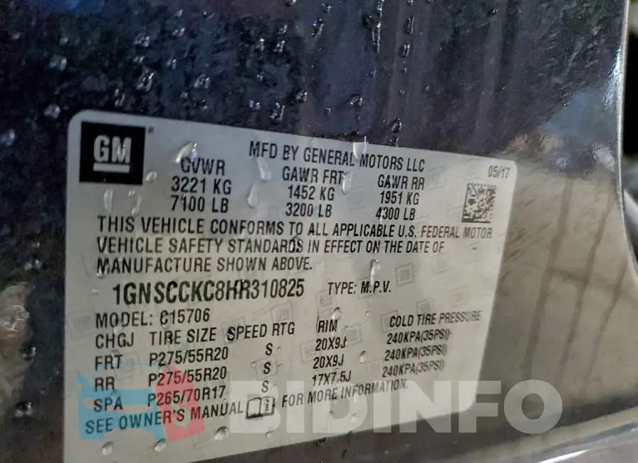 1GNSCCKC8HR310825 Photo# 12