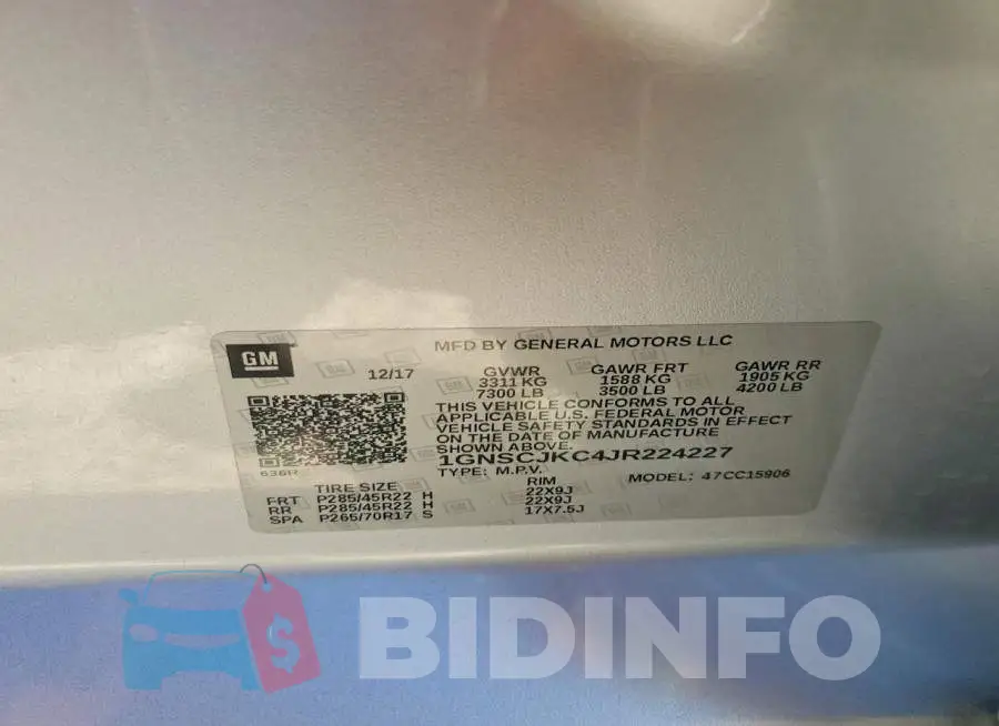 1GNSCJKC4JR224227 Photo# 13