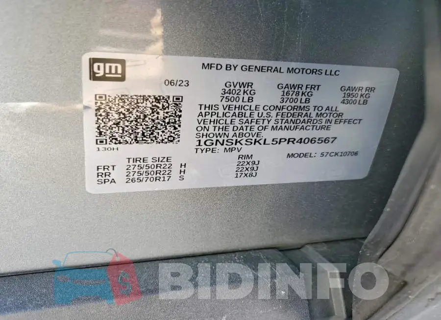 1GNSKSKL5PR406567 Photo# 13