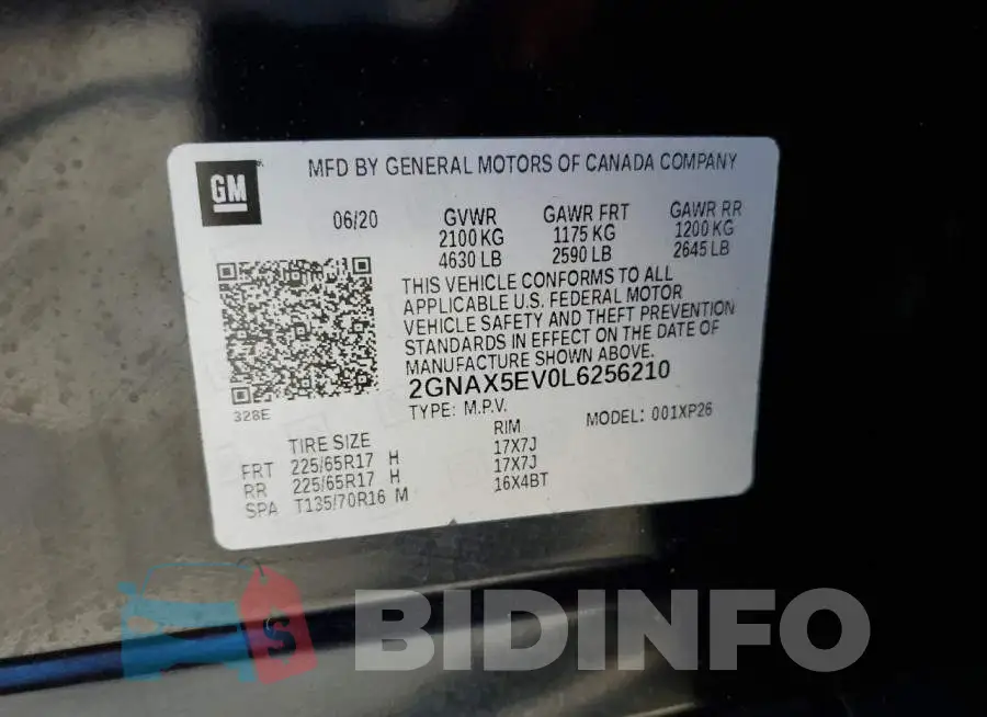 2GNAX5EV0L6256210 Photo# 13