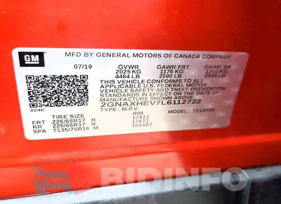2GNAXHEV7L6112722 Photo# 13