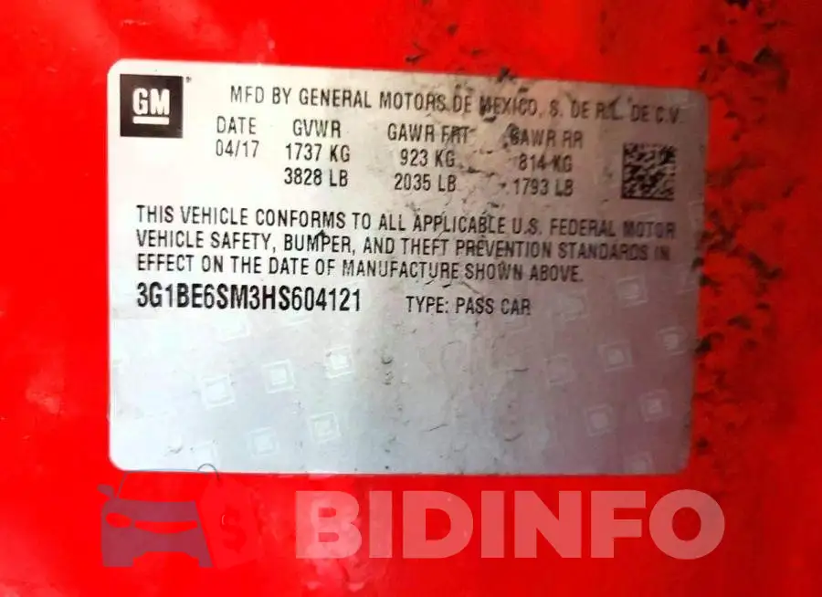 3G1BE6SM3HS604121 Photo# 13