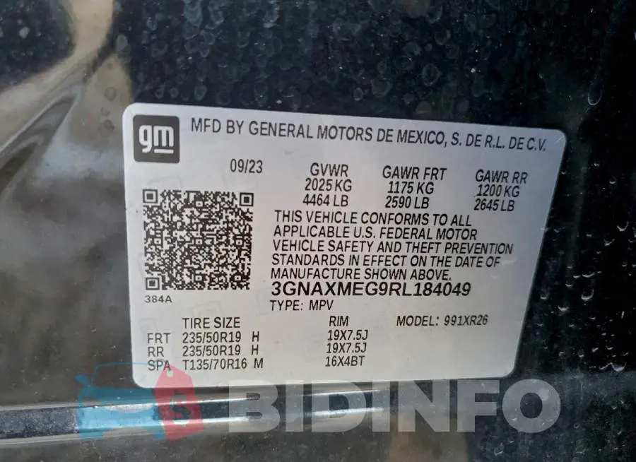 3GNAXMEG9RL184049 Photo# 14