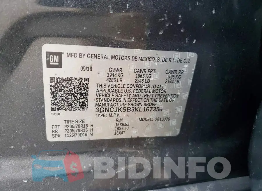 3GNCJKSB3KL167356 Photo# 13