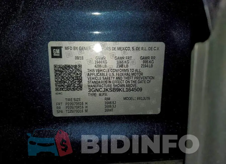 3GNCJKSB9KL164509 Photo# 12