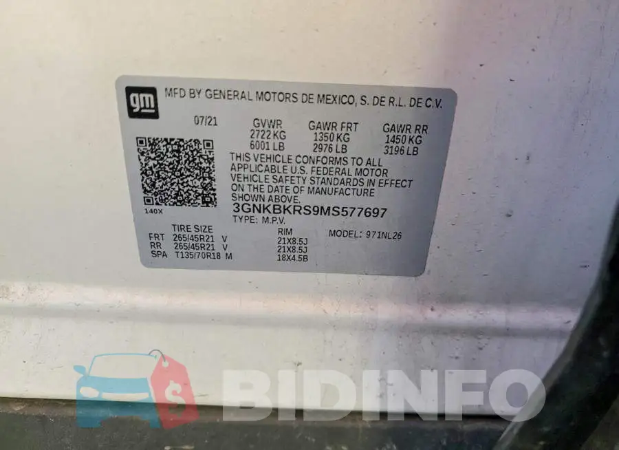 3GNKBKRS9MS577697 Photo# 14