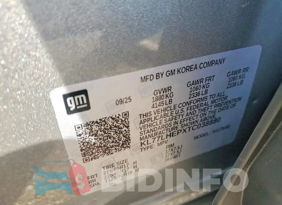 KL77LHEPXTC038880 Photo# 13