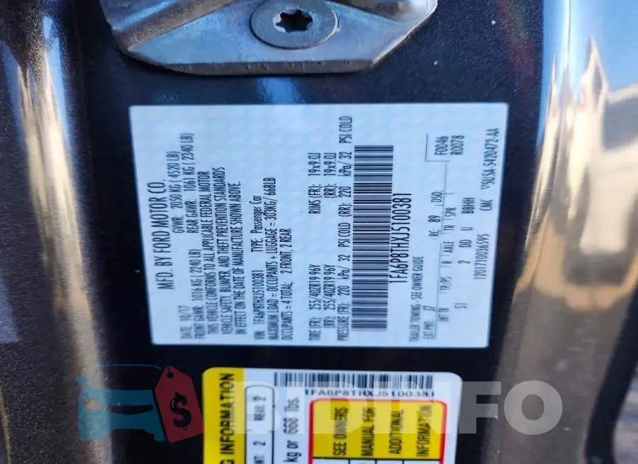 1FA6P8THXJ5100381 Photo# 13