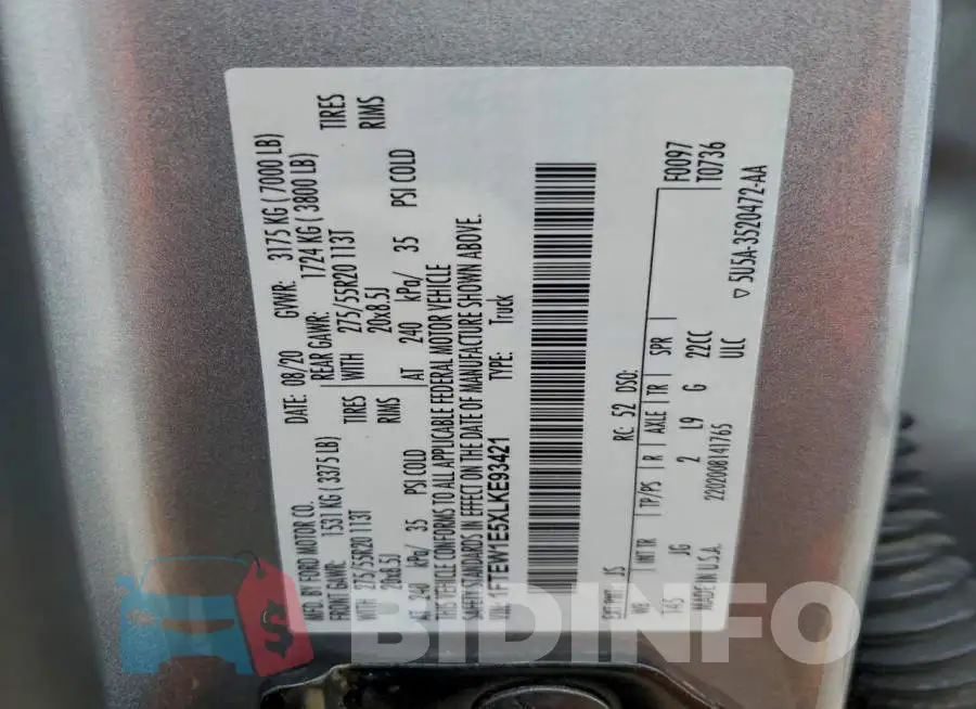 1FTEW1E5XLKE93421 Photo# 13