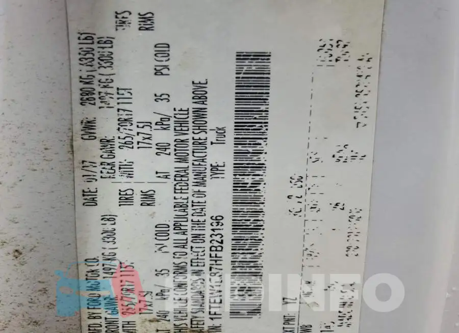 1FTEW1E87HFB23196 Photo# 13