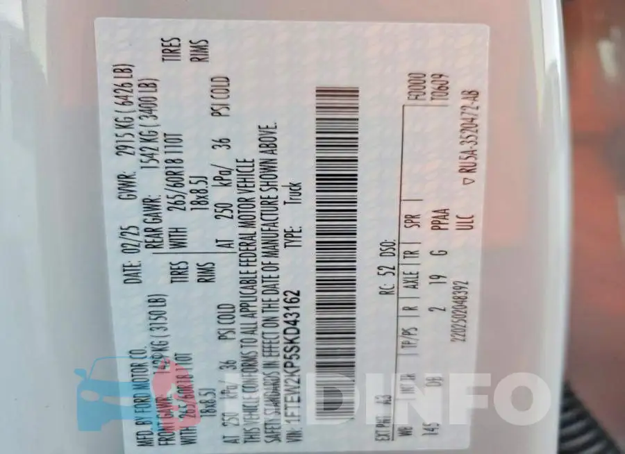 1FTEW2KP5SKD43162 Photo# 12
