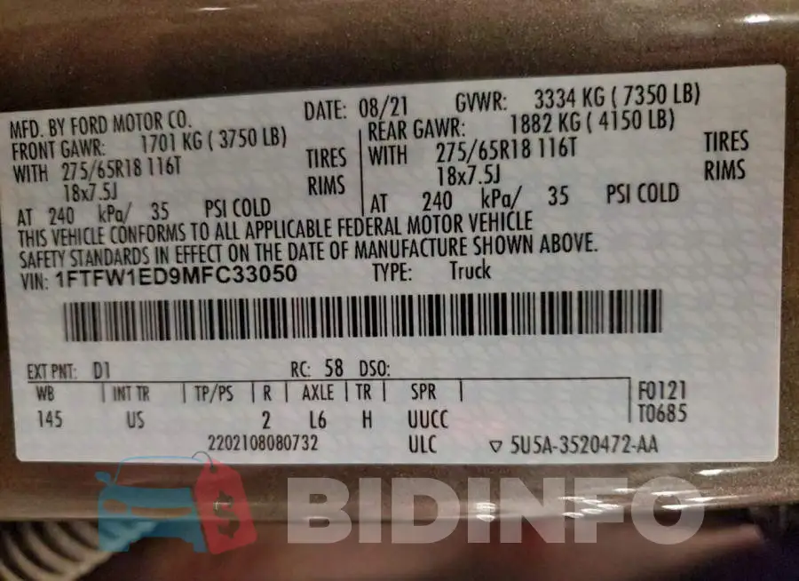 1FTFW1ED9MFC33050 Photo# 13