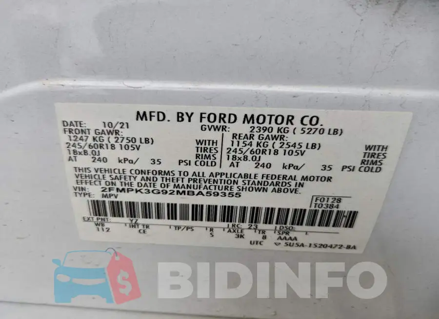 2FMPK3G92MBA59355 Photo# 12