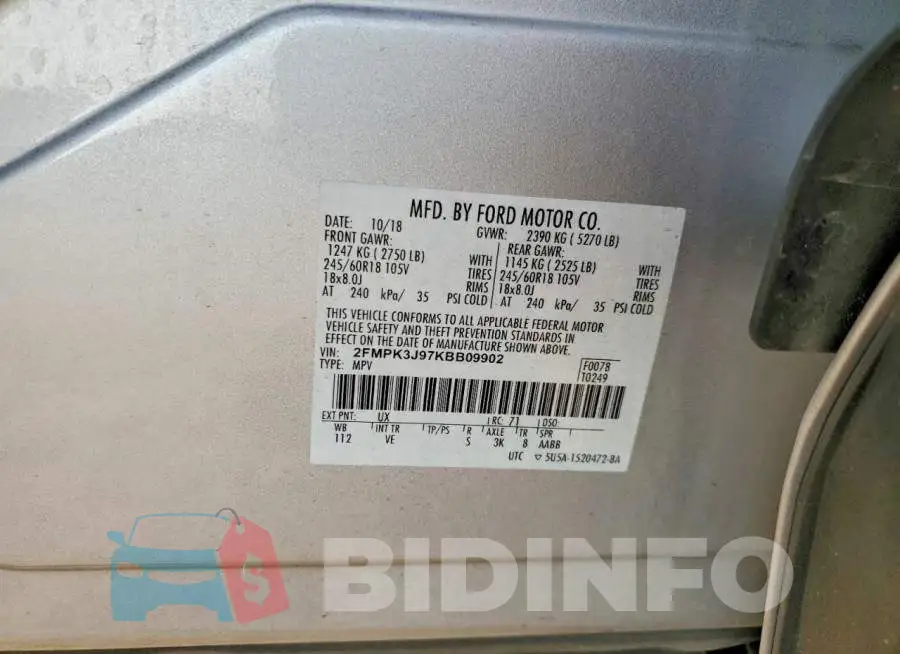 2FMPK3J97KBB09902 Photo# 14