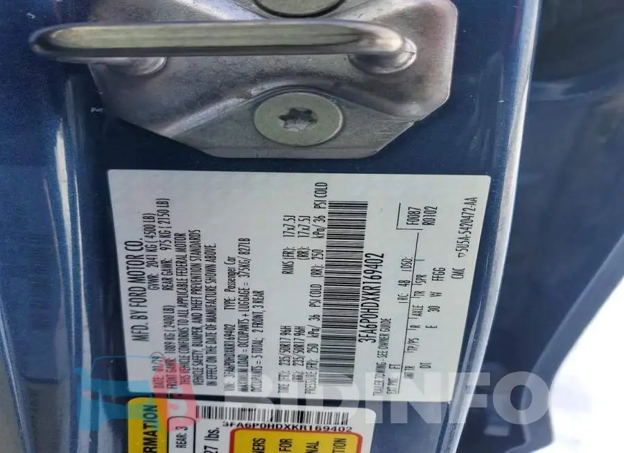 3FA6P0HDXKR169402 Photo# 12