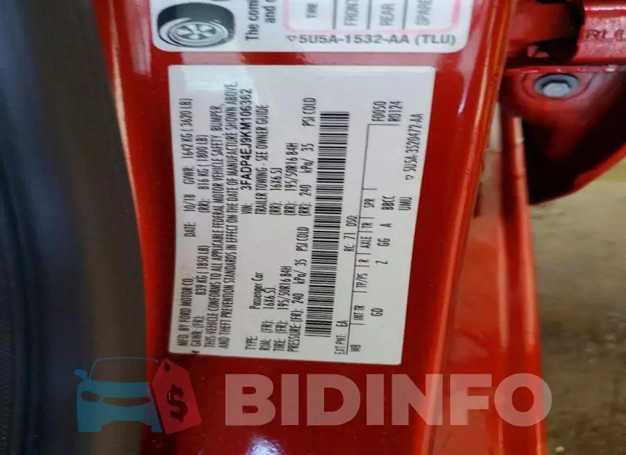 3FADP4EJ9KM106362 Photo# 12