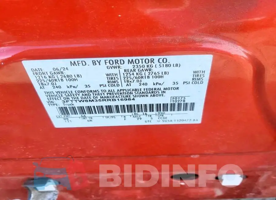 3FTTW8M35RRB16984 Photo# 12