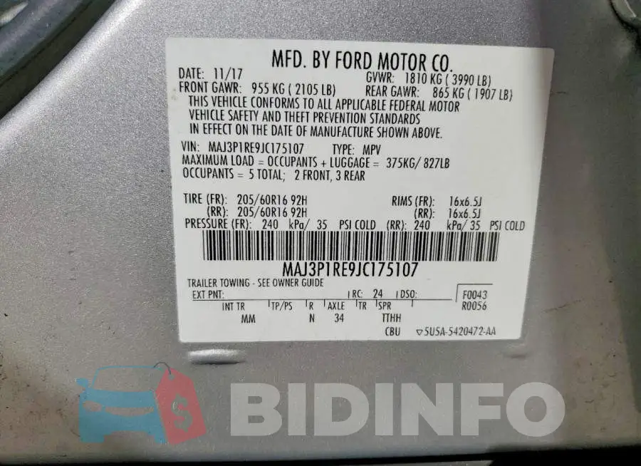 MAJ3P1RE9JC175107 Photo# 13