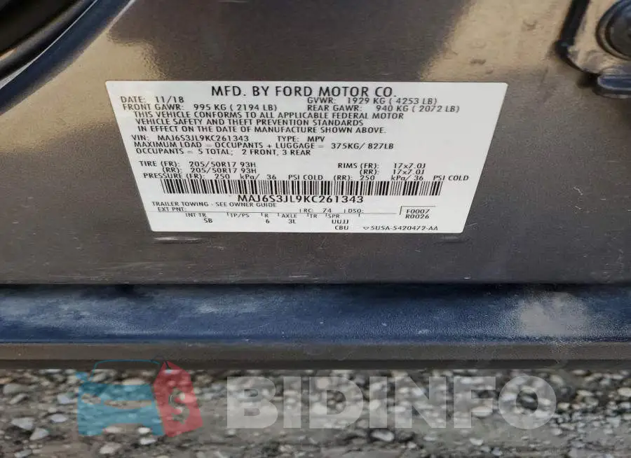 MAJ6S3JL9KC261343 Photo# 13