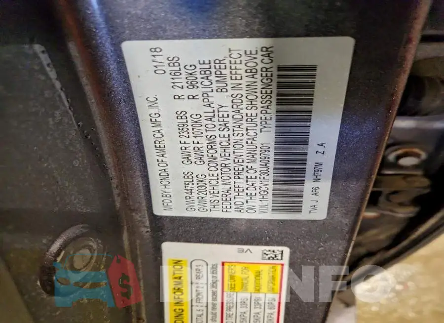 1HGCV1F30JA097901 Photo# 12