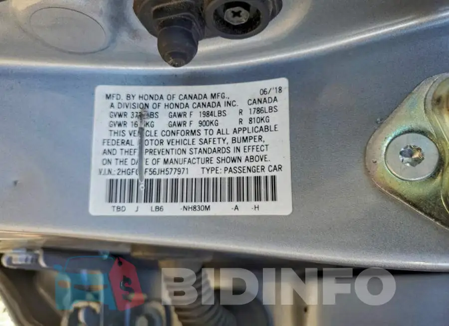 2HGFC2F56JH577971 Photo# 12